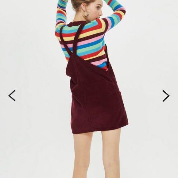 Topshop corduroy cheap pinafore dress