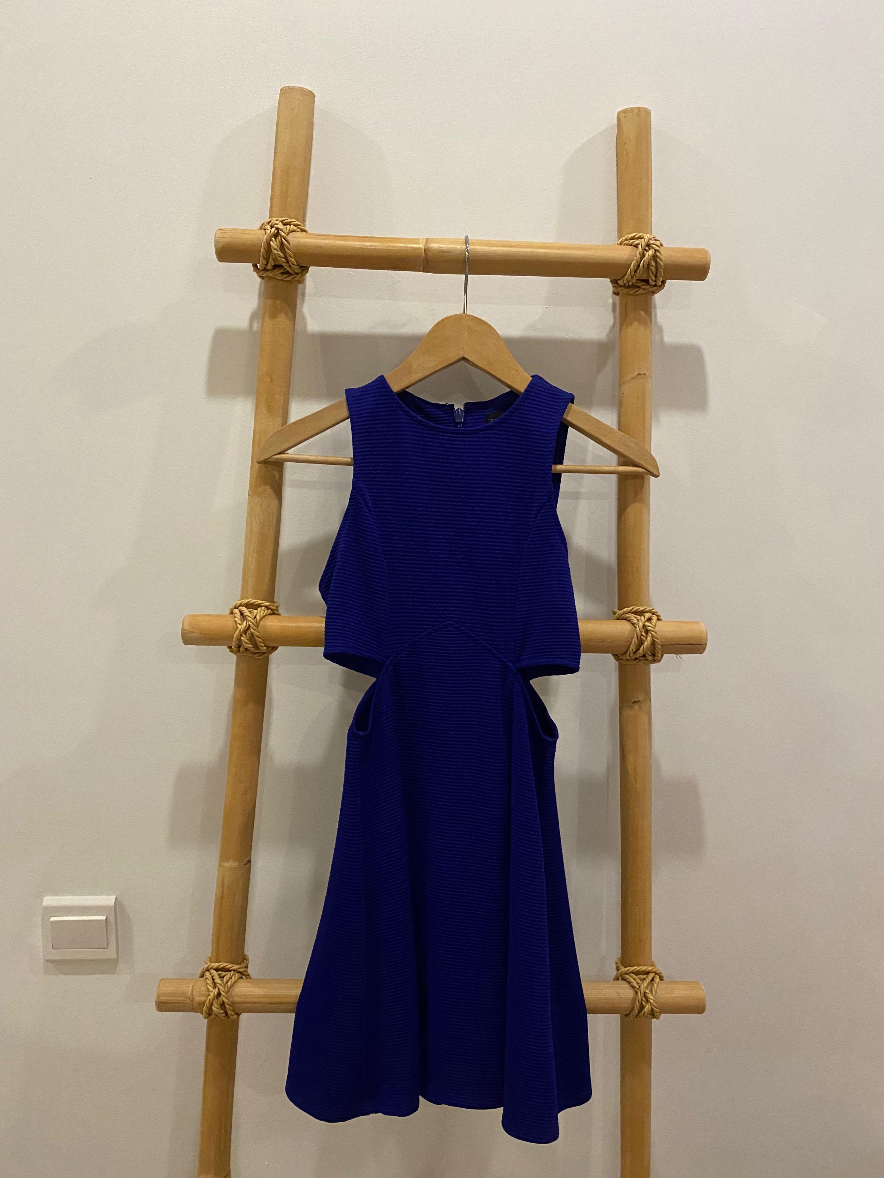 topshop blue cut out dress Topshop ring detail maxi cut out dress in blue