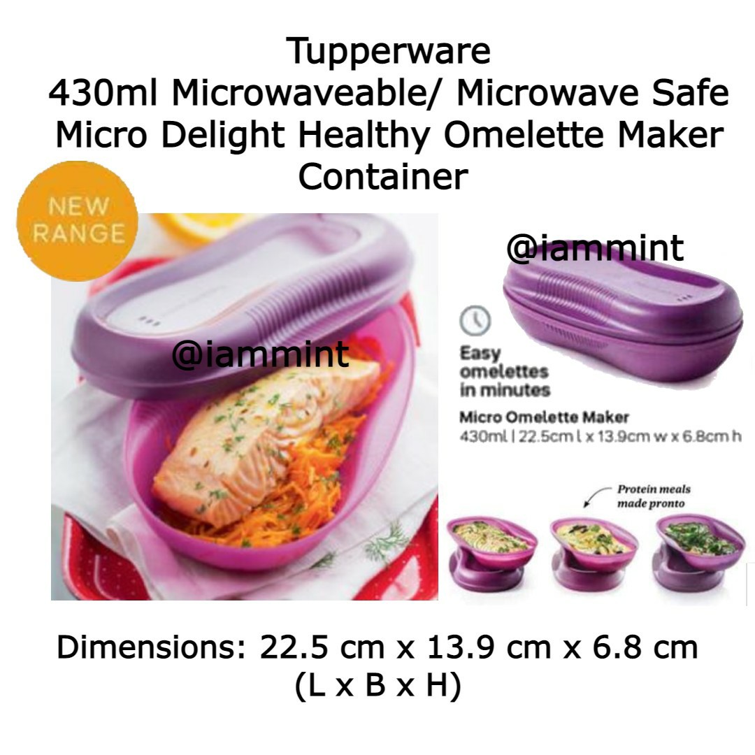 Tupperware Microwave Safe Cooking Container Breakfast Maker 430ml - Grace  Basket