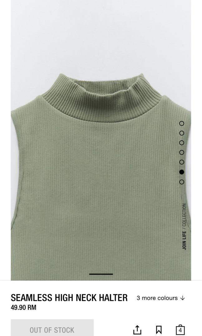 Zara seamless high neck halter, Women's Fashion, Tops, Sleeveless