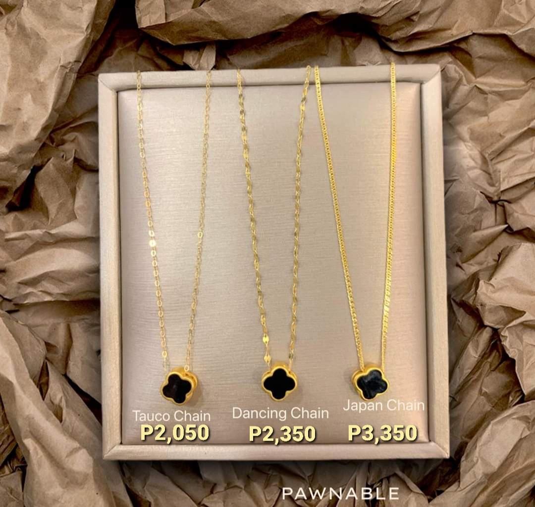 100 Authentic 24K Gold Black VCA Pendant with 18K Saudi Gold