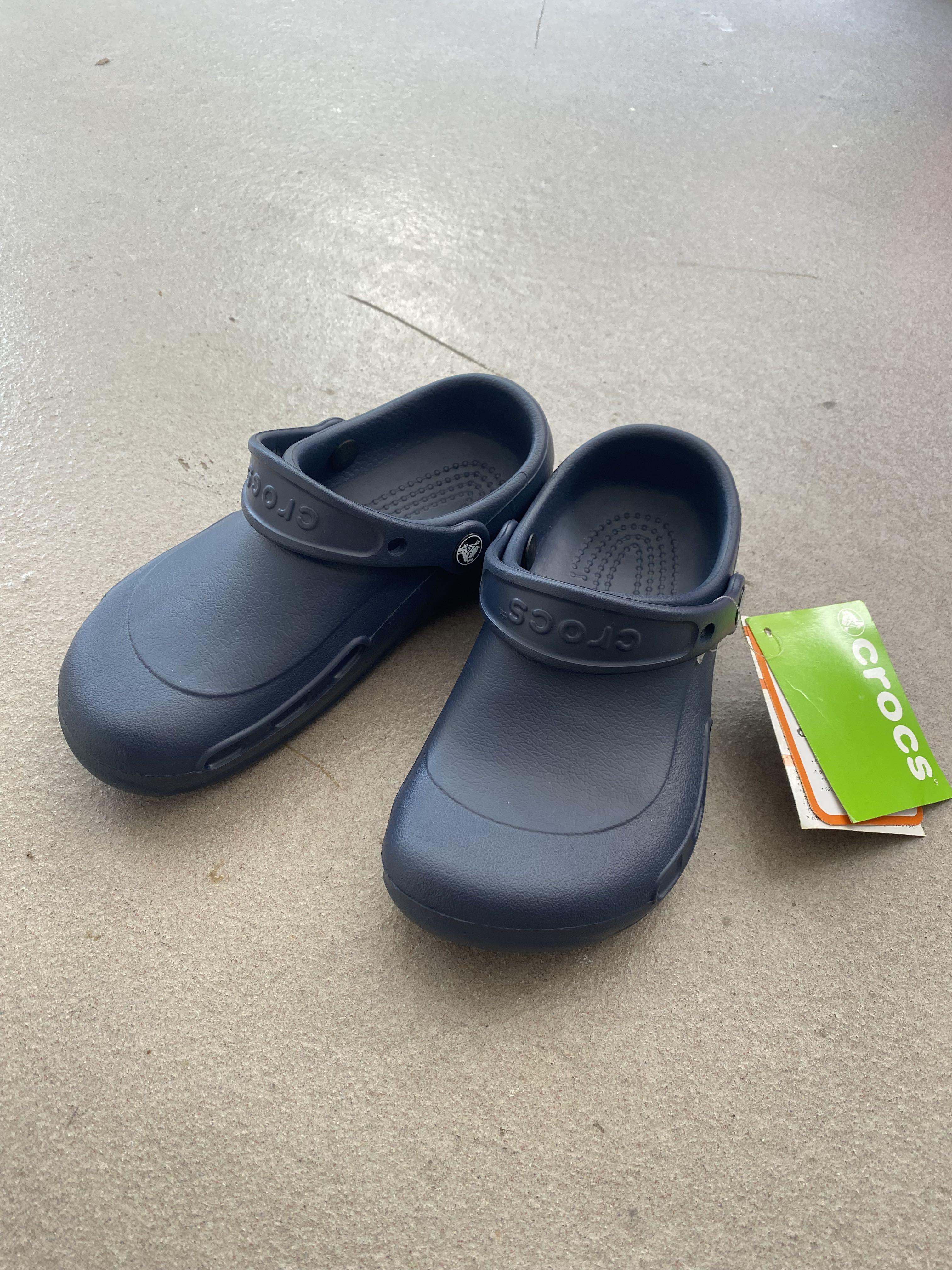 ? Brand New | Crocs Unisex Bistro, Navy in colour - M4 W6, Women's  Fashion, Footwear, Flipflops and Slides on Carousell