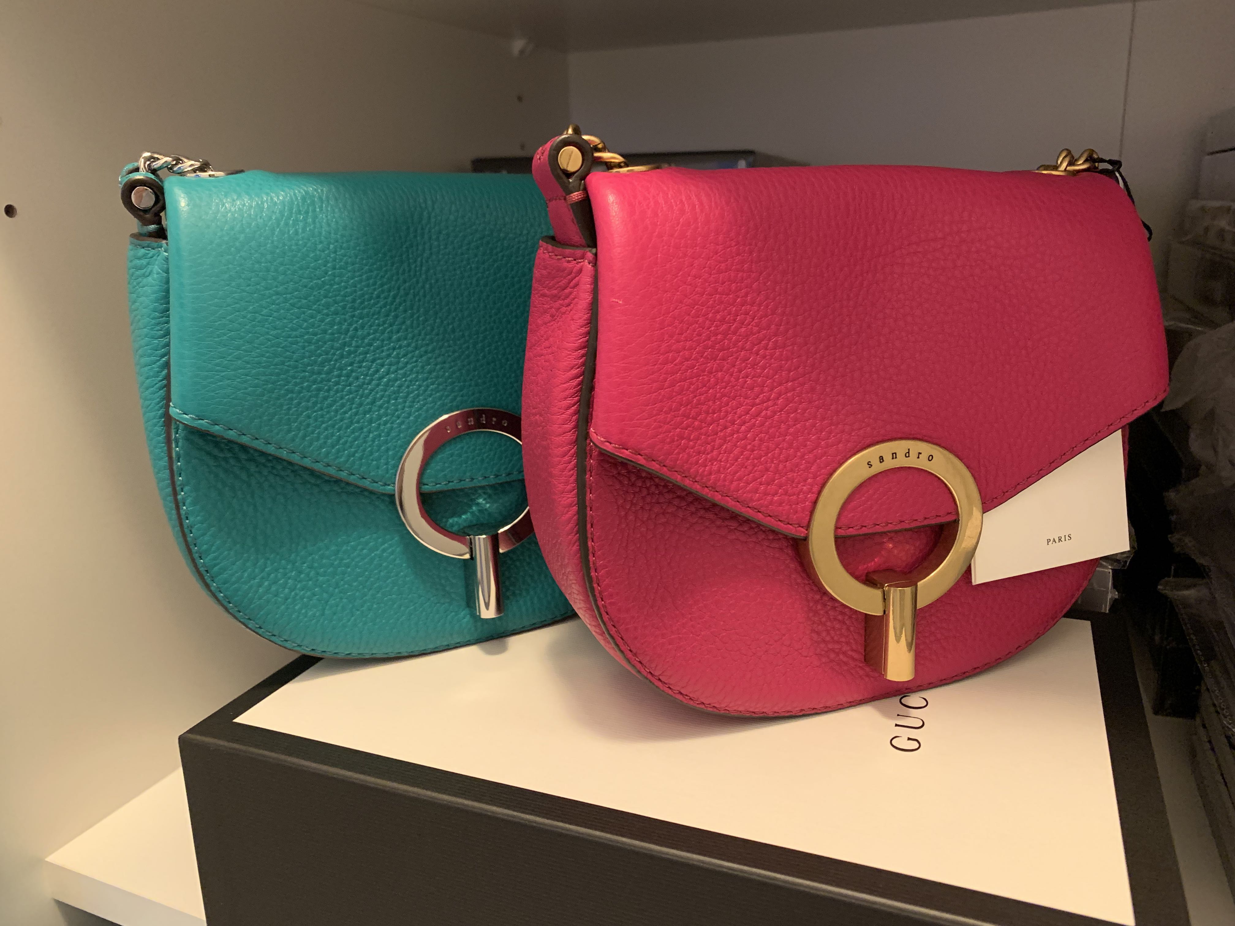 Sandro Pepita Bag Fuchsia Crossbody