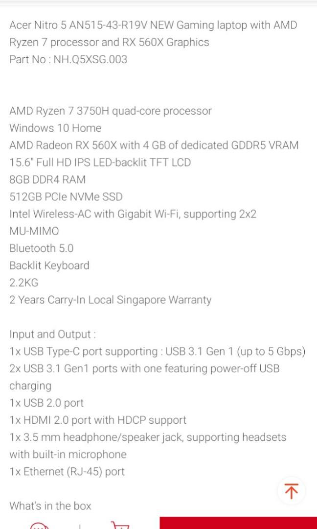 Acer Nitro Not Working, Computers & Tech, Parts & Accessories