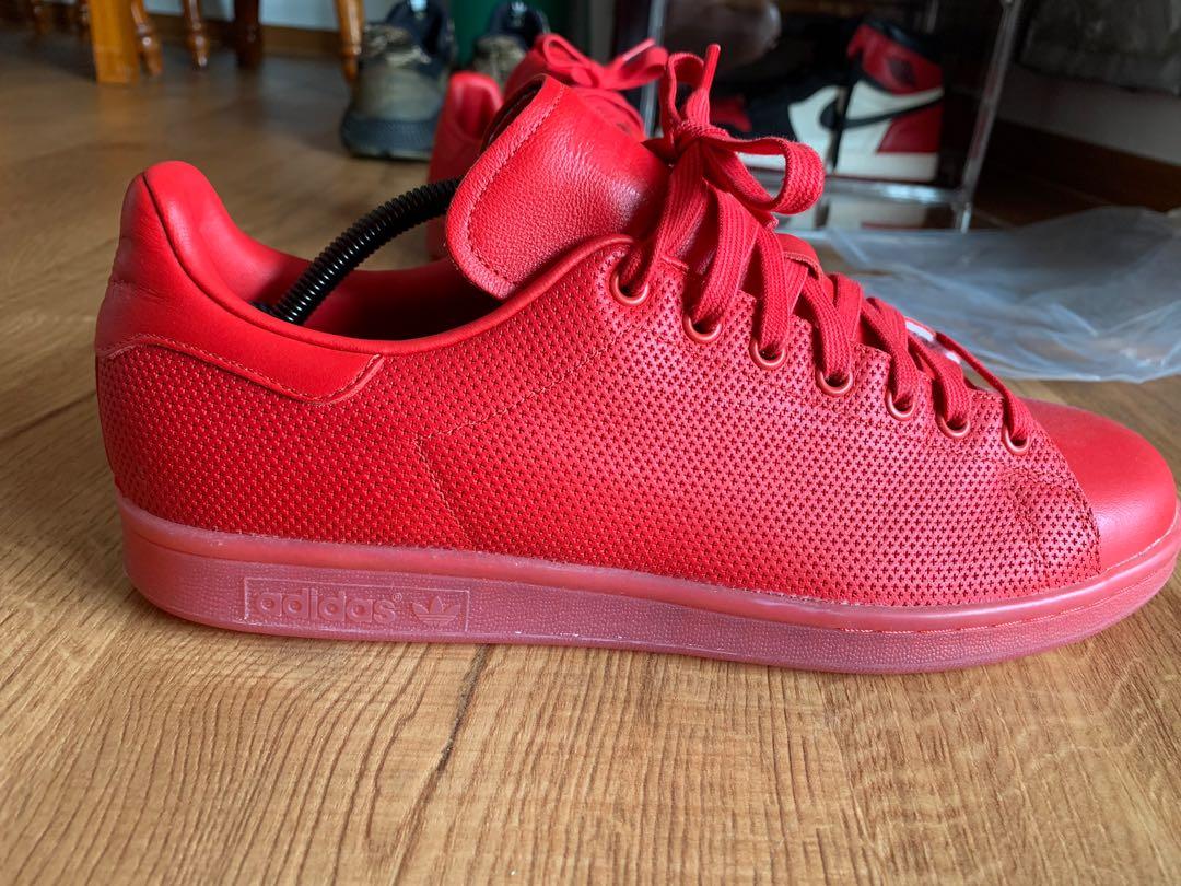 Adidas stan smith deals adicolor red
