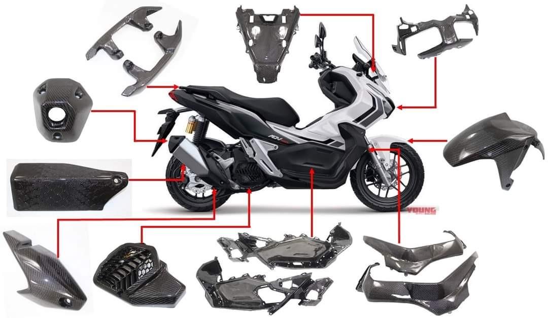 ADV150 Carbon Fiber parts (Original Carbon) adv 150, Motorcycles