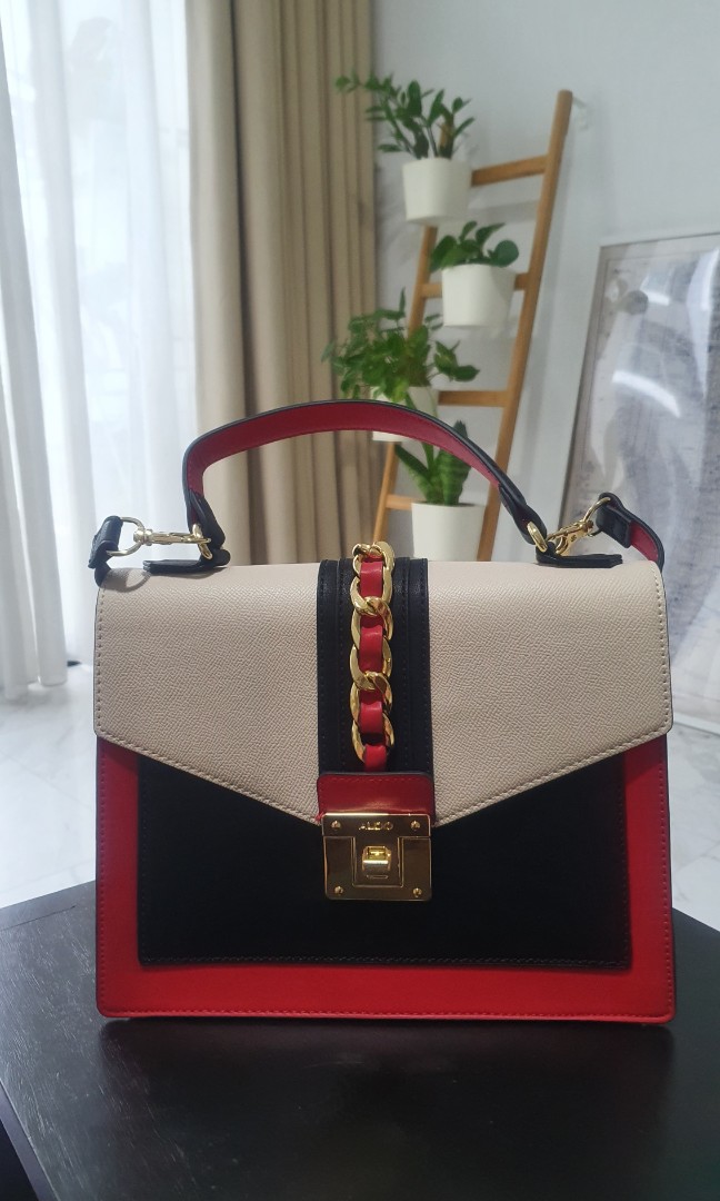 Aldo red and black hot sale bag