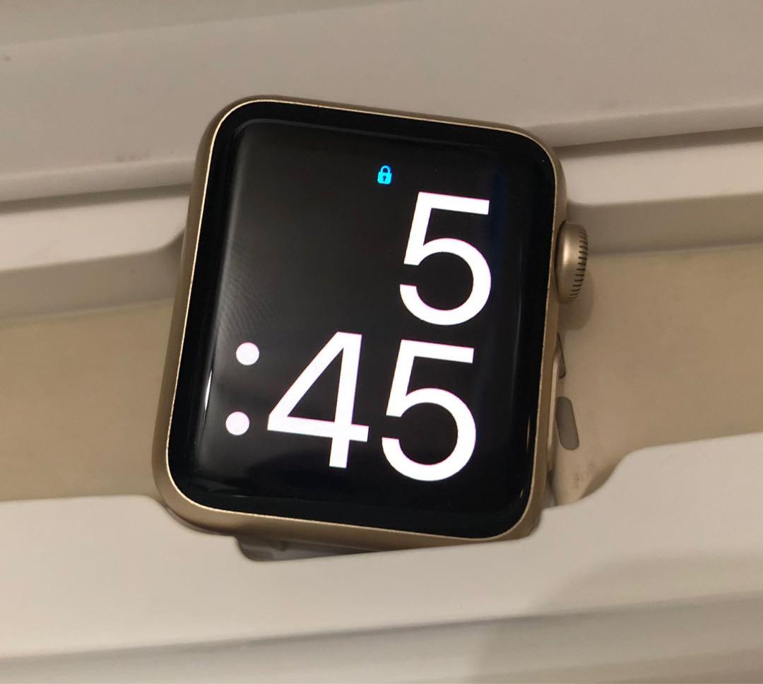 Apple Watch Gold Series 0 38mm (Category: Wearables & Smart Watches) located in Manila. Submitted by avesevalla (Listing ID 1091027319, Image 1). Description: Pre-loved Apple Watch Series 0 Gold, 38mm Purchased February 2016 Inclusions •Apple Watch •Charger •Accessories -Used original S/M band (white) -Unused original M/L band (white) -Used original sport loop band (pink sand) -Ten extra bands Minimal scratches typical of usage Last price listed,