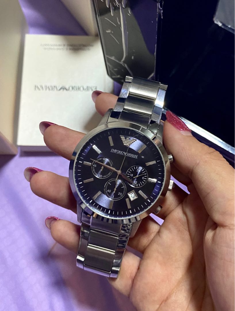 ARMANI WATCH BLUE 43MM AR2448 AUTHENTIC Mobile