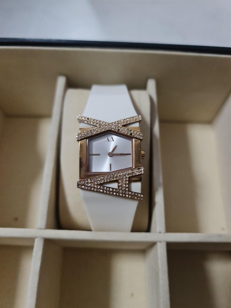 White armani exchange watch sales