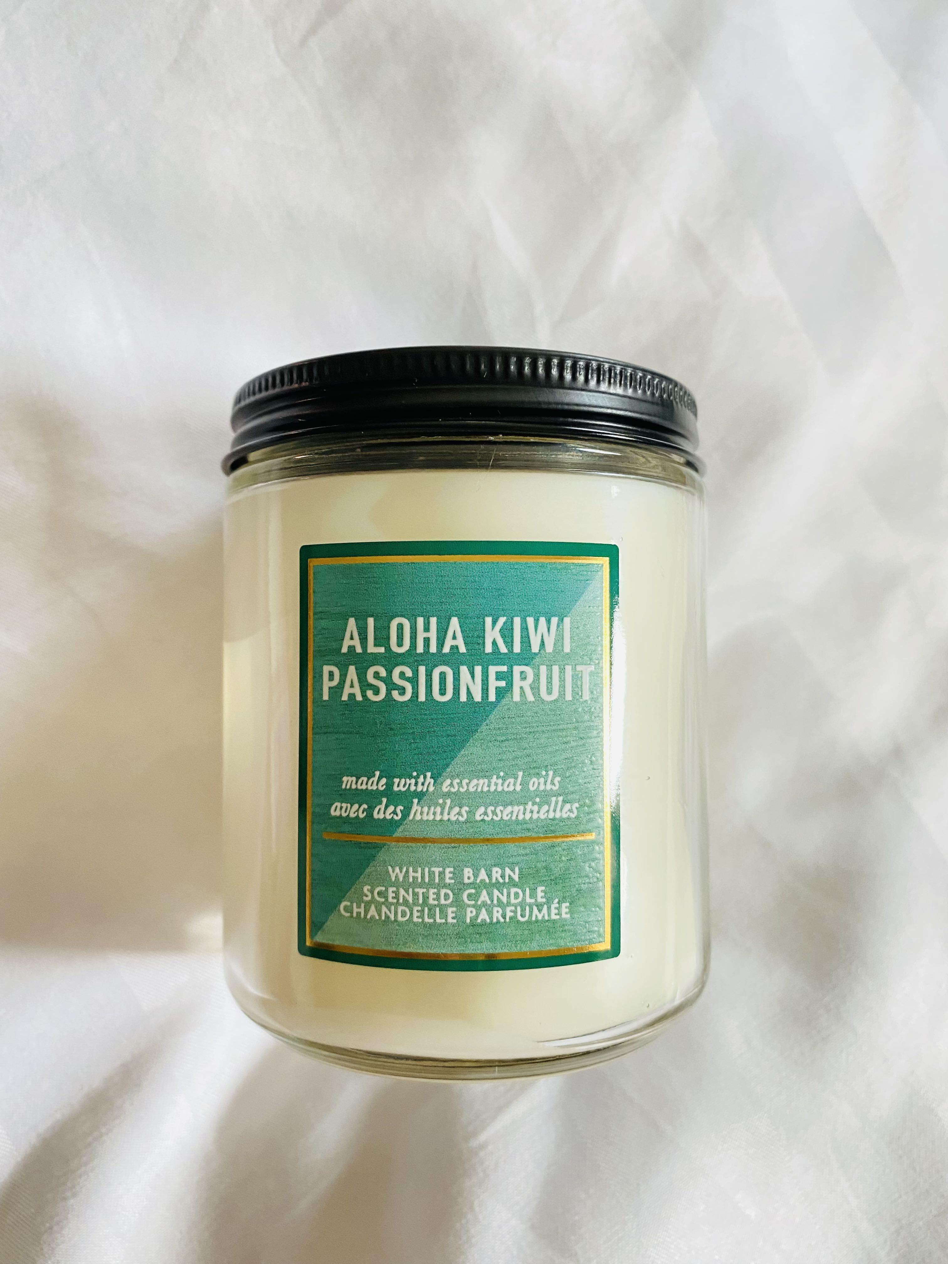 BBW Aloha Kiwi Passionfruit 1 Wick Candle, Furniture & Home Living