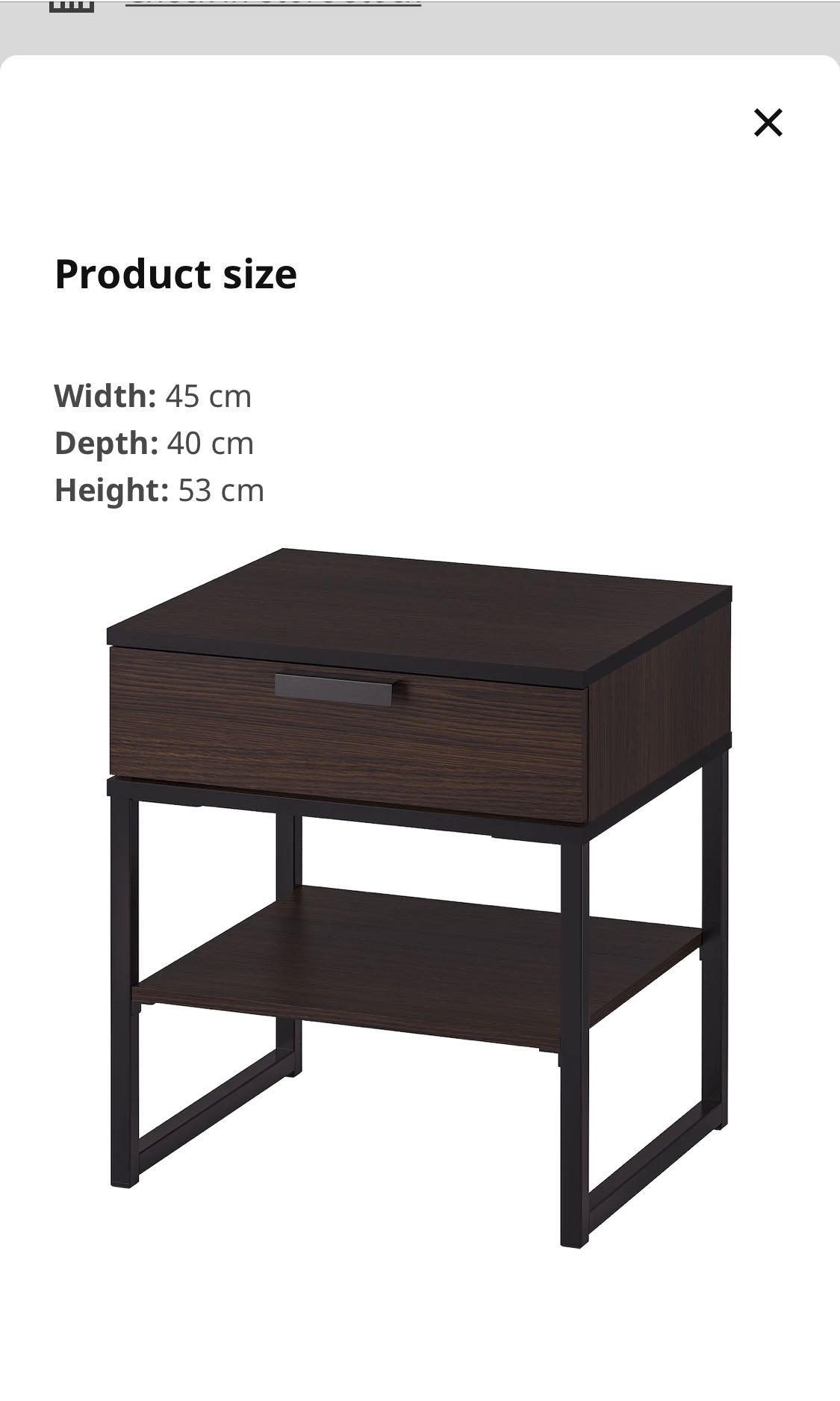 Ikea on sale nightstand trysil