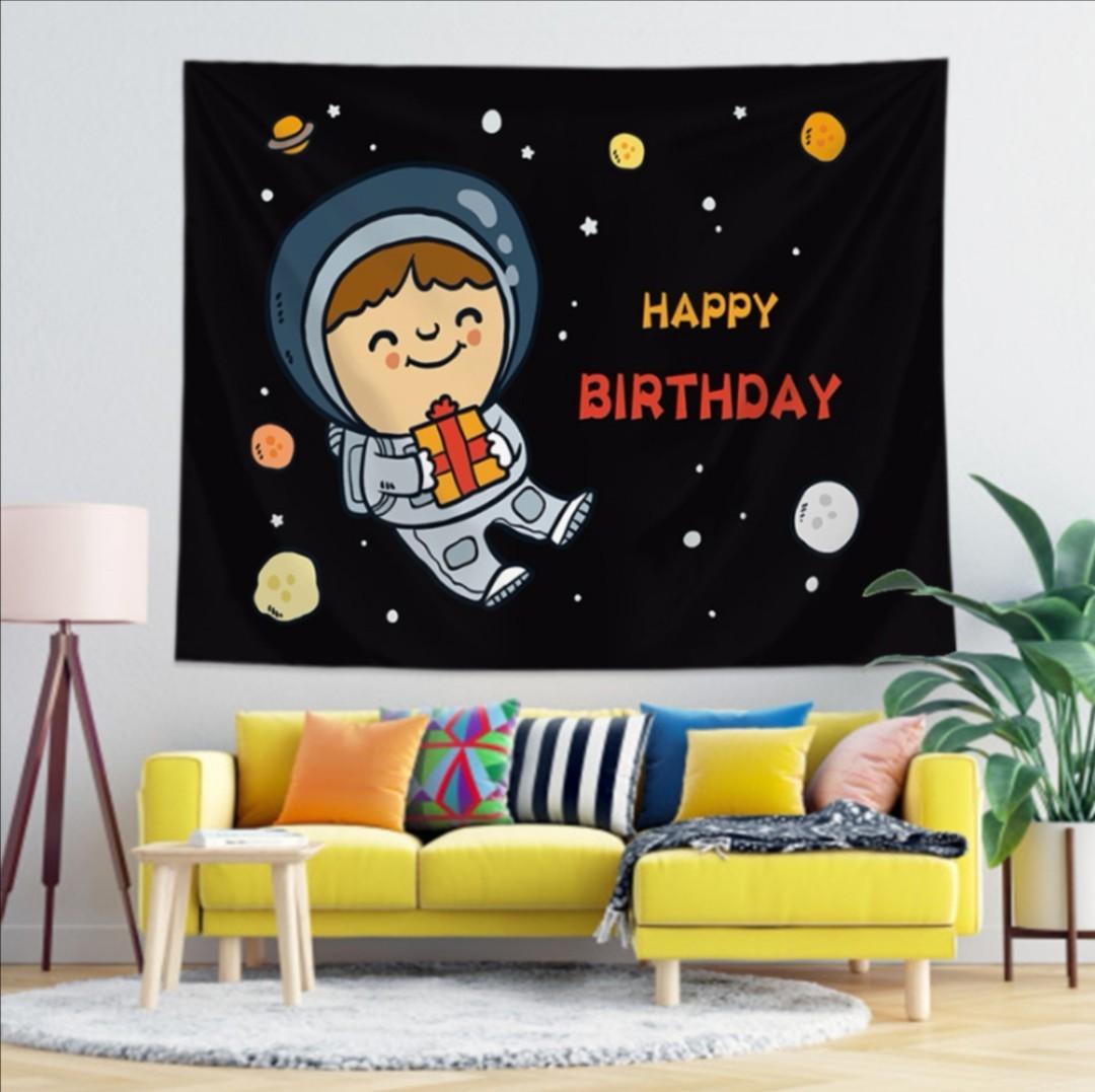 Birthday Decoration Wall Cloth Background, Babies & Kids, Baby Nursery &  Kids Furniture, Nursery Lighting & Decor on Carousell