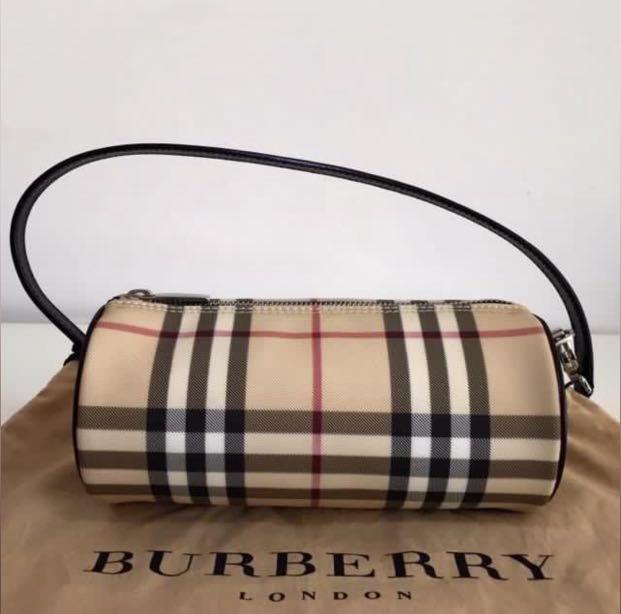 Burberry nova check barrel hot sale bag