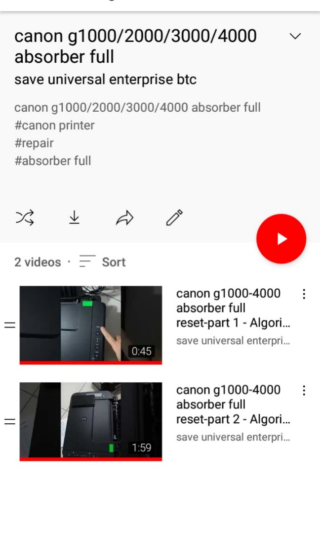 Canon G Series Printer Absorber Full Electronics Others On Carousell