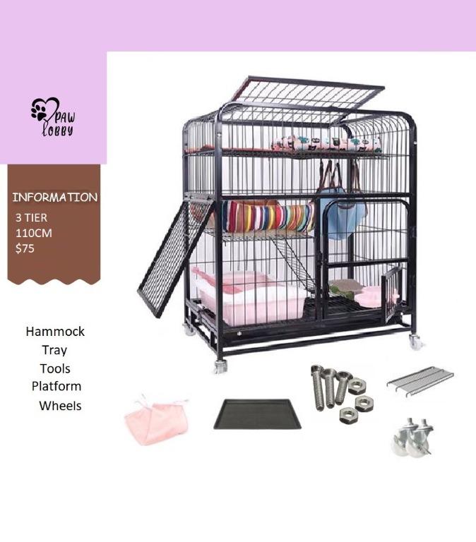 Cat Cage 3 Tier Pet Cage Non cat condo, food, litter carrier, Pet