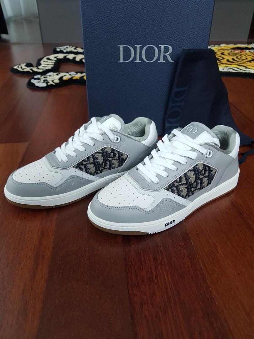 B27 LowTop Sneaker Khaki and Cream Smooth Calfskin with Cream Dior Oblique  Galaxy Leather  DIOR