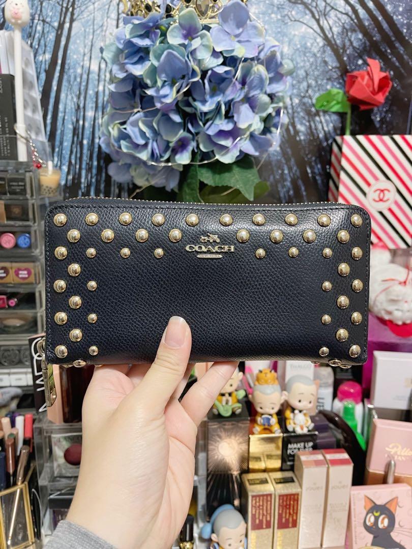 COACH Margot Studded Navy Long Wallet Women s Fashion Bags Wallets on Carousell
