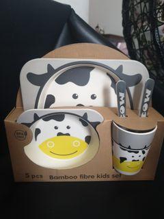 Cow 5pcs bamboo fibre kids set