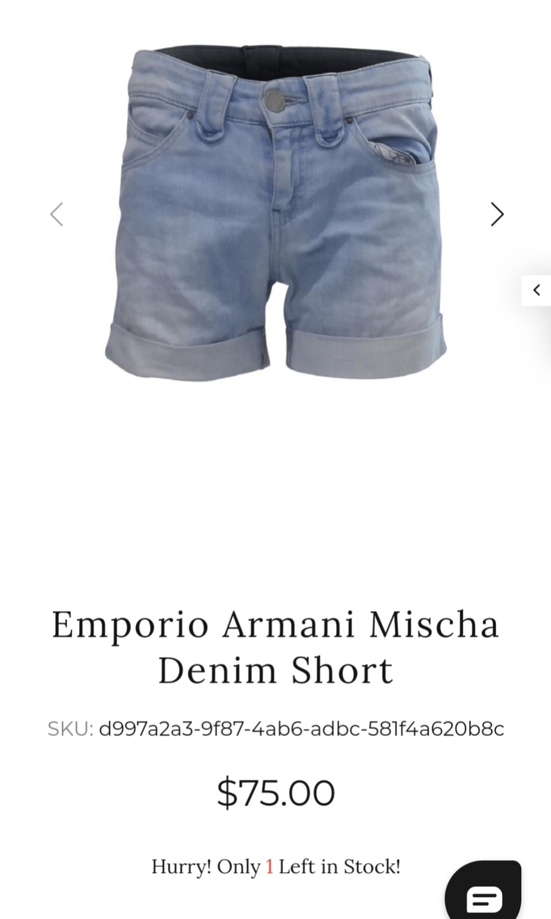 Emporio Armani Mischa Denim Shorts