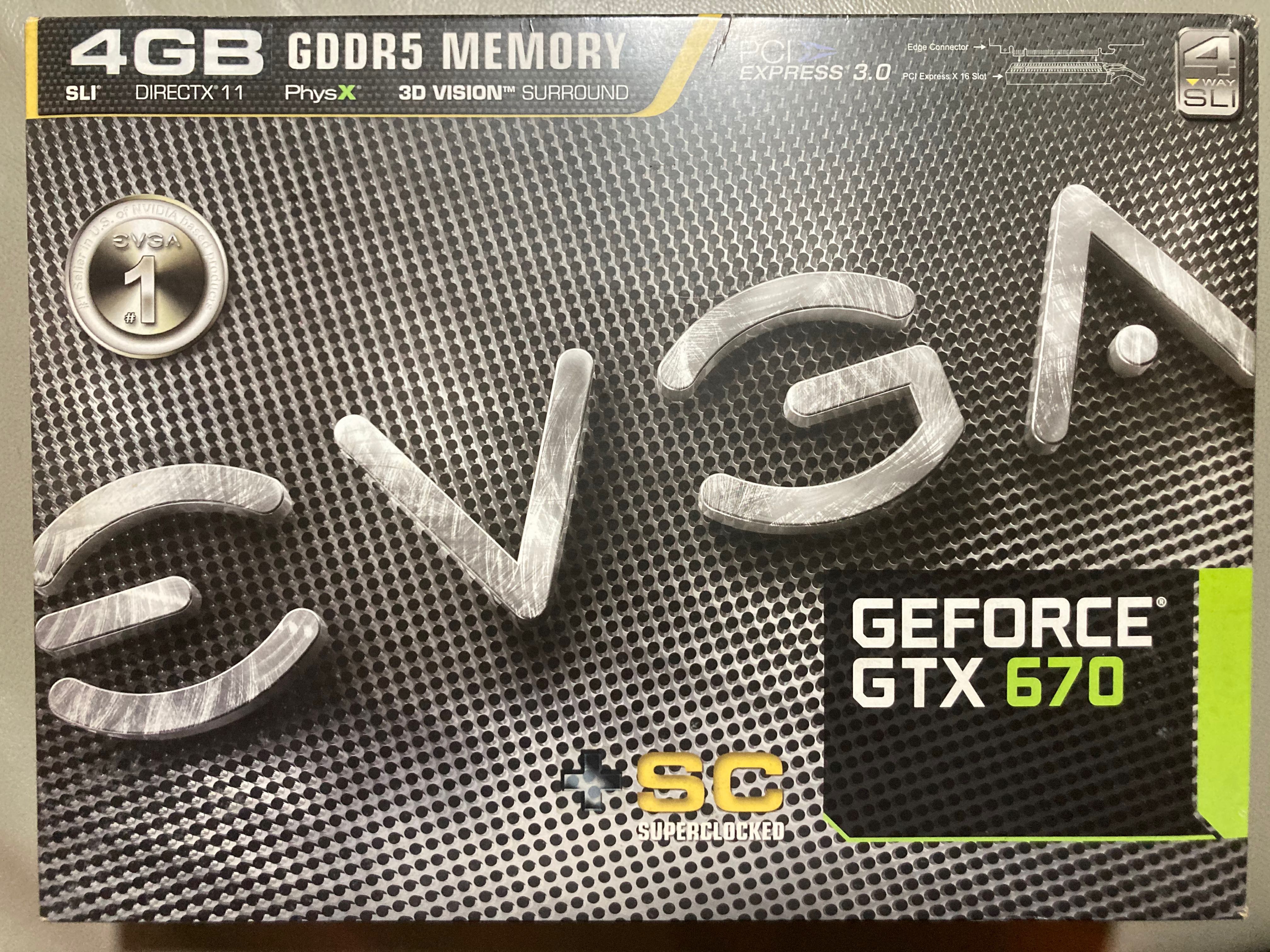EVGA GEFORCE GTX 670 SuperClocked SC w Backplate 4GB 04G P4