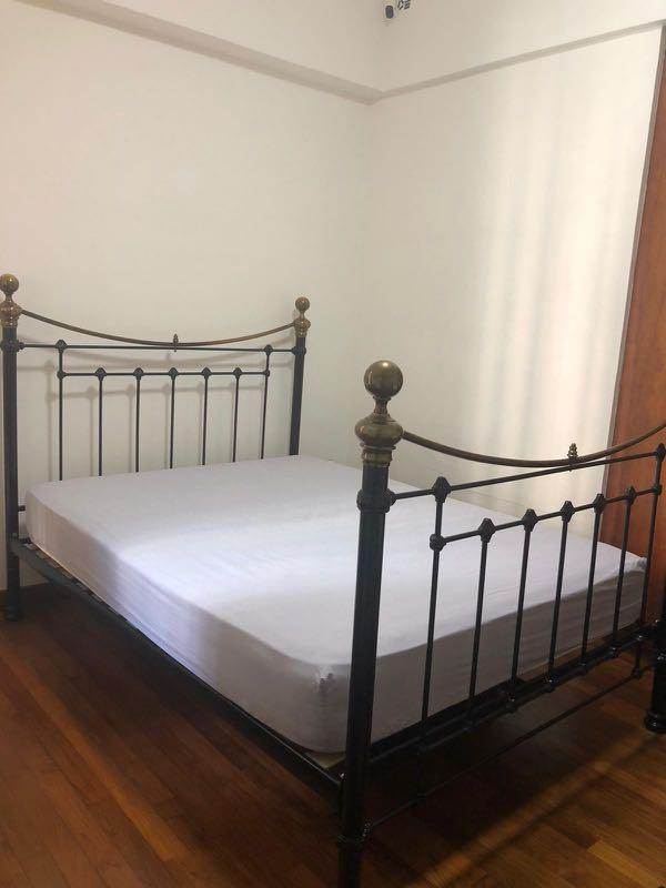 Feather and black online double bed