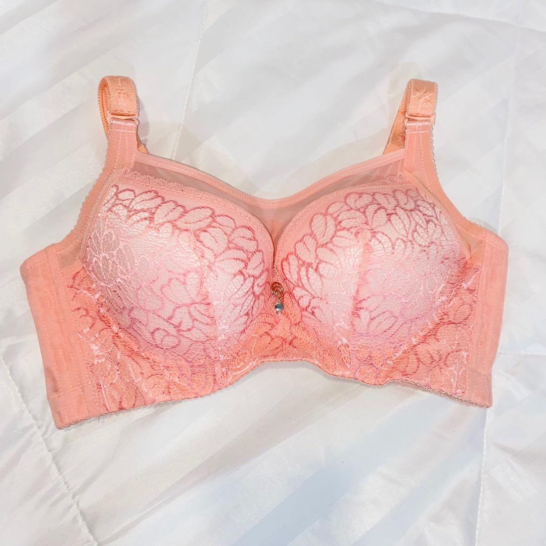 FREE SHIP) Pink Underwired Lace Bra 80/36D Cup, Women's Fashion