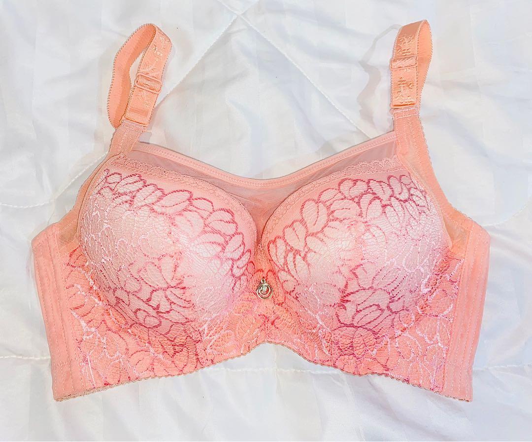 FREE SHIP) Pink Underwired Lace Bra 80/36D Cup, Women's Fashion