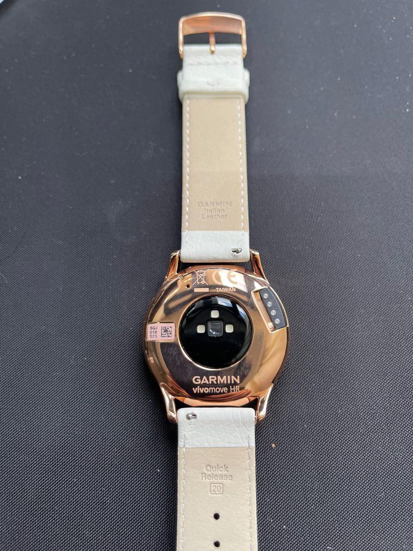 Garmin Vivomove HR Premium Rose Gold with white straps Mobile