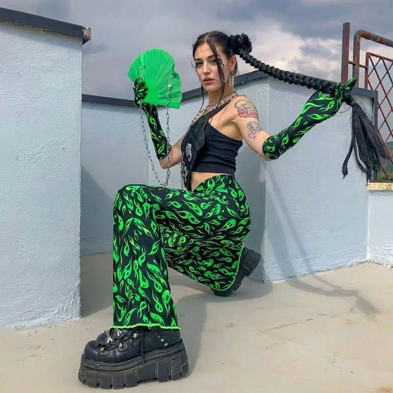 Green flame pants clearance
