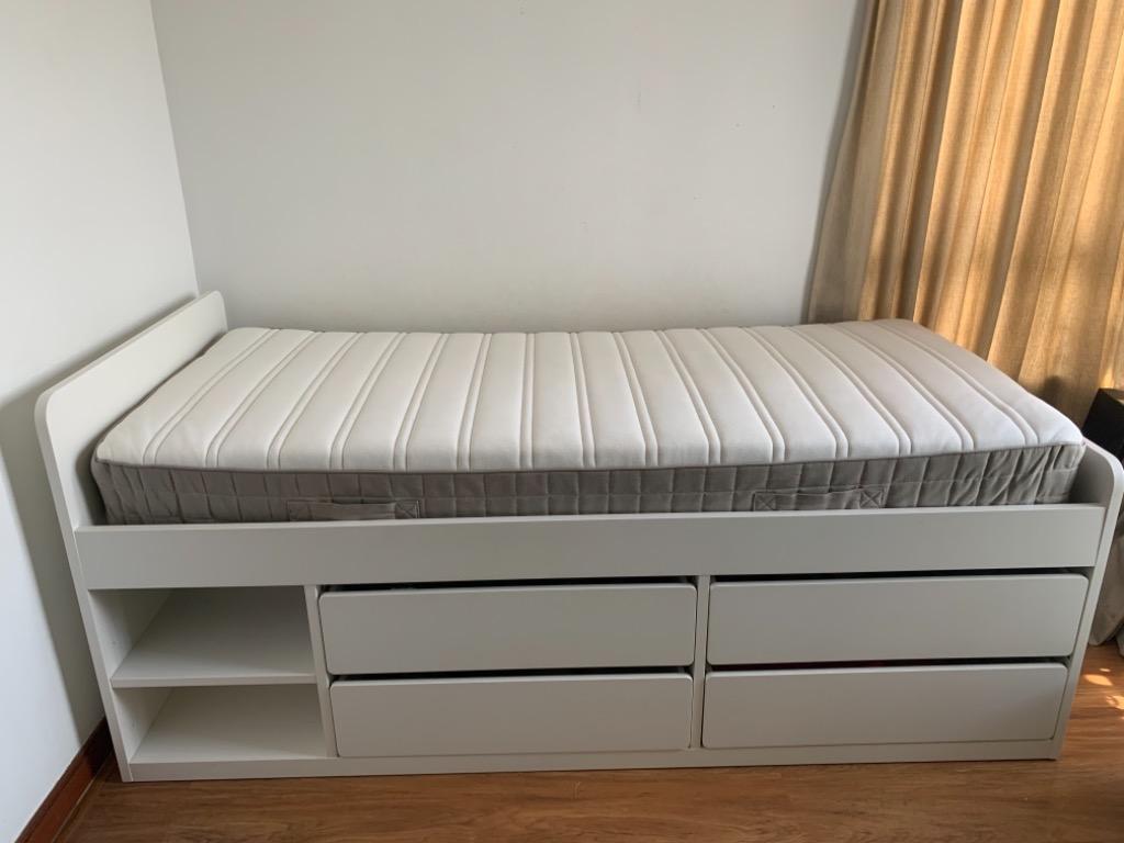 IKEA Slakt single bed, Furniture & Home Living, Furniture, Bed Frames & Mattresses on Carousell