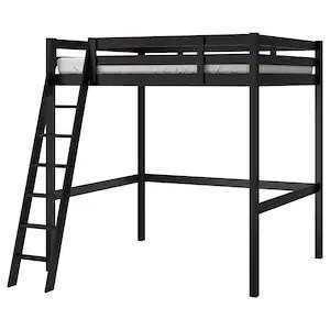 ikea stora loft bed frame black 140x200 cm furniture home living furniture bed frames mattresses on carousell