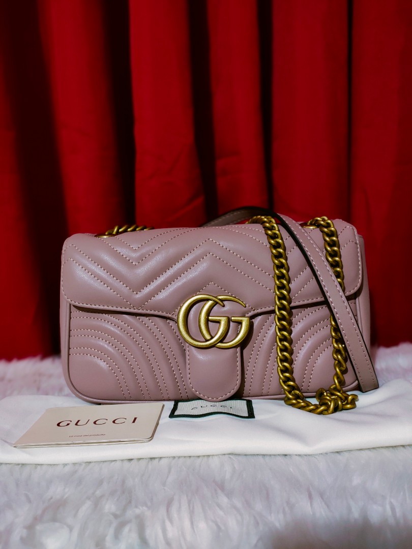 Japan Surplus Gucci Marmont in Nude Genuine leather, Luxury, Bags ...