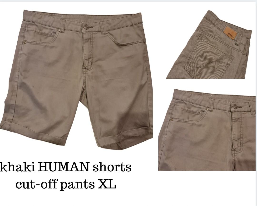 khaki HUMAN shorts cut off pants XL Women s Fashion Bottoms Shorts on Carousell