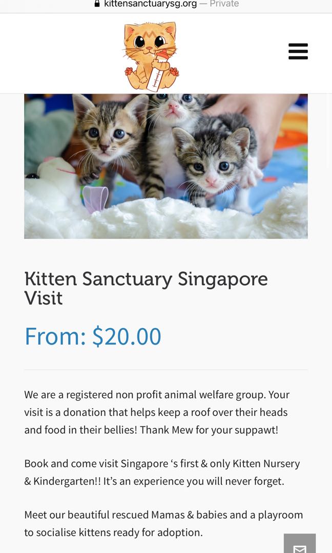 KITTEN SANCTUARY SINGAPORE 2 PAX TICKETS, Tickets & Vouchers, Local