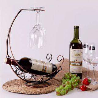 L239 FREE SHIPPING Classy Wine Rack (wine and wine glass) (black or bronze)