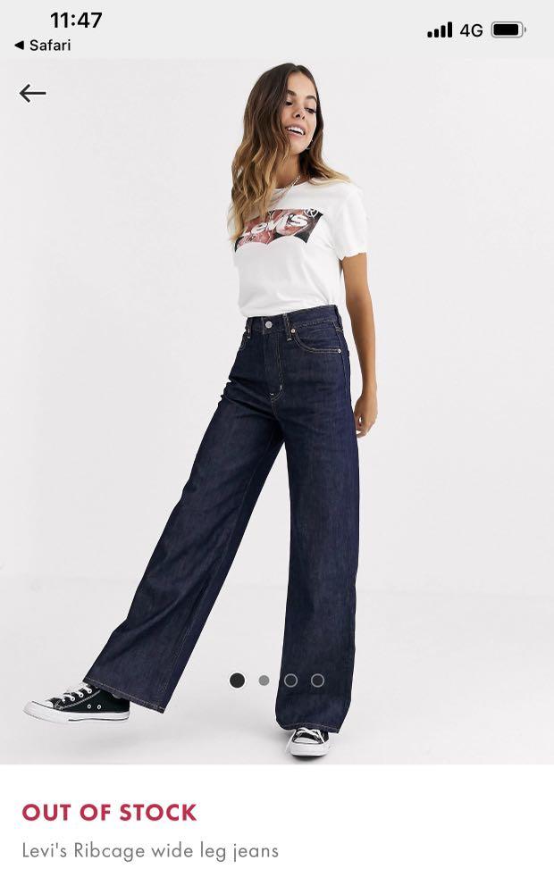 Levi's Ribcage wide leg jeans in black