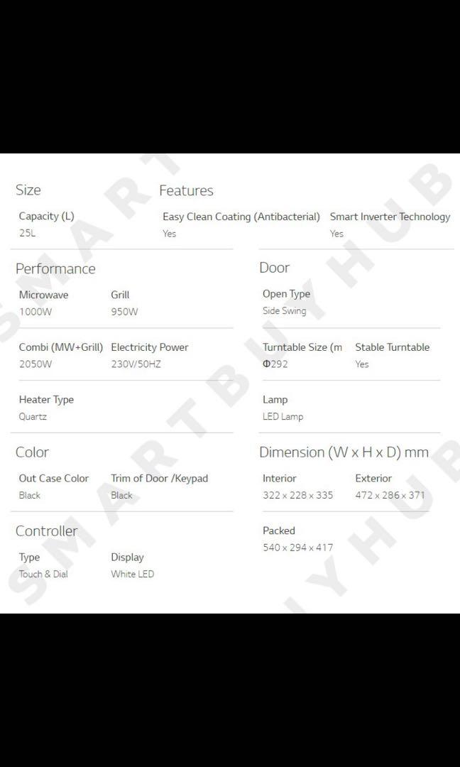 LG Microwave Smart Inverter Oven, TV & Home Appliances, Kitchen