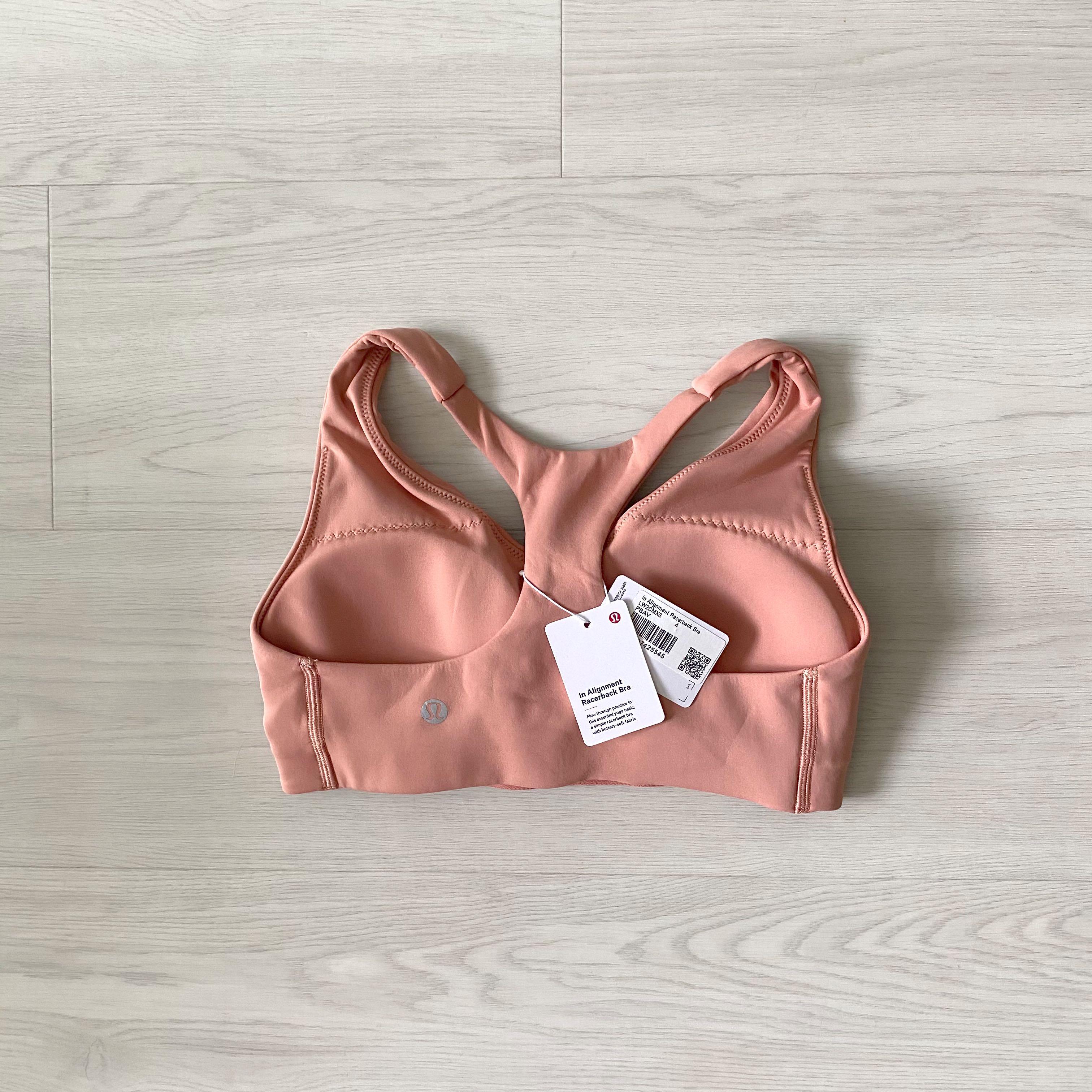 Lululemon BNWT In Alignment Racerback Bra - Pink Savannah size 4, Women's  Fashion, Activewear on Carousell