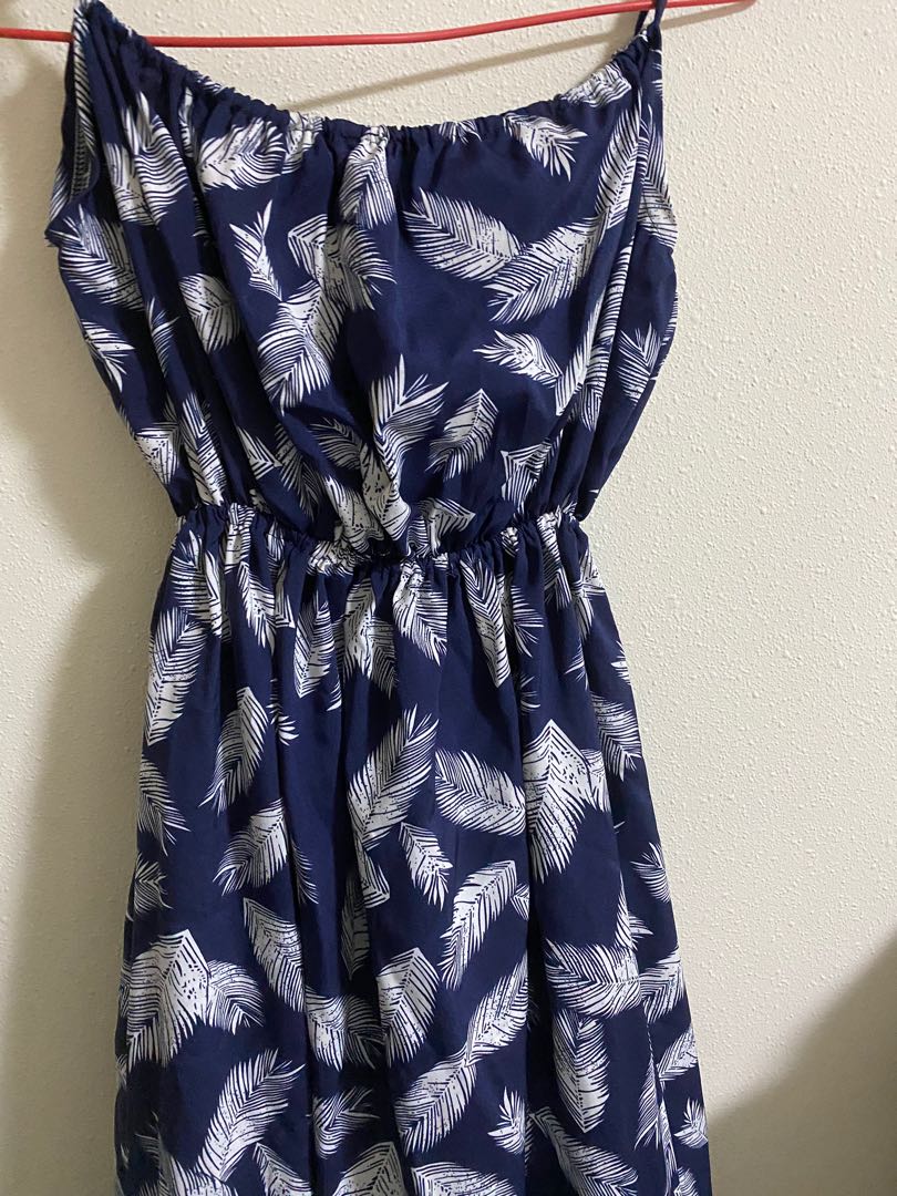 Navy print maxi dress