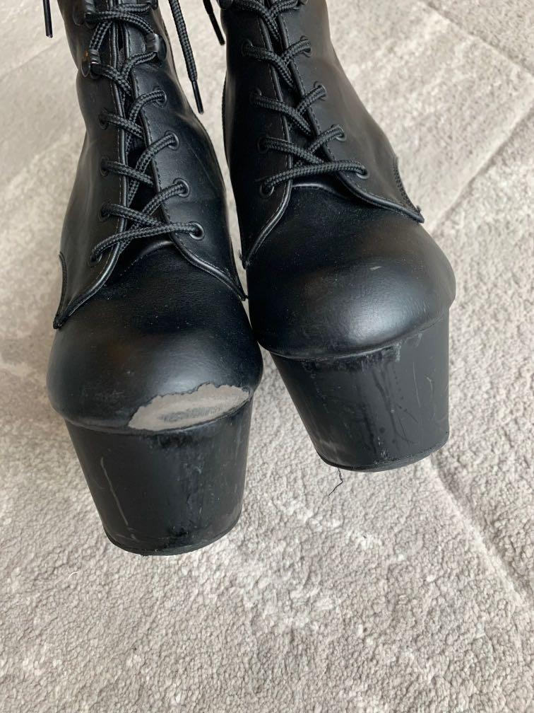 Pleasers Aspire 1020 Black Matte Boots US8 Sports Equipment