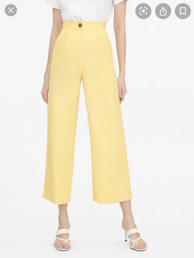 Wide leg yellow pants Clearance
