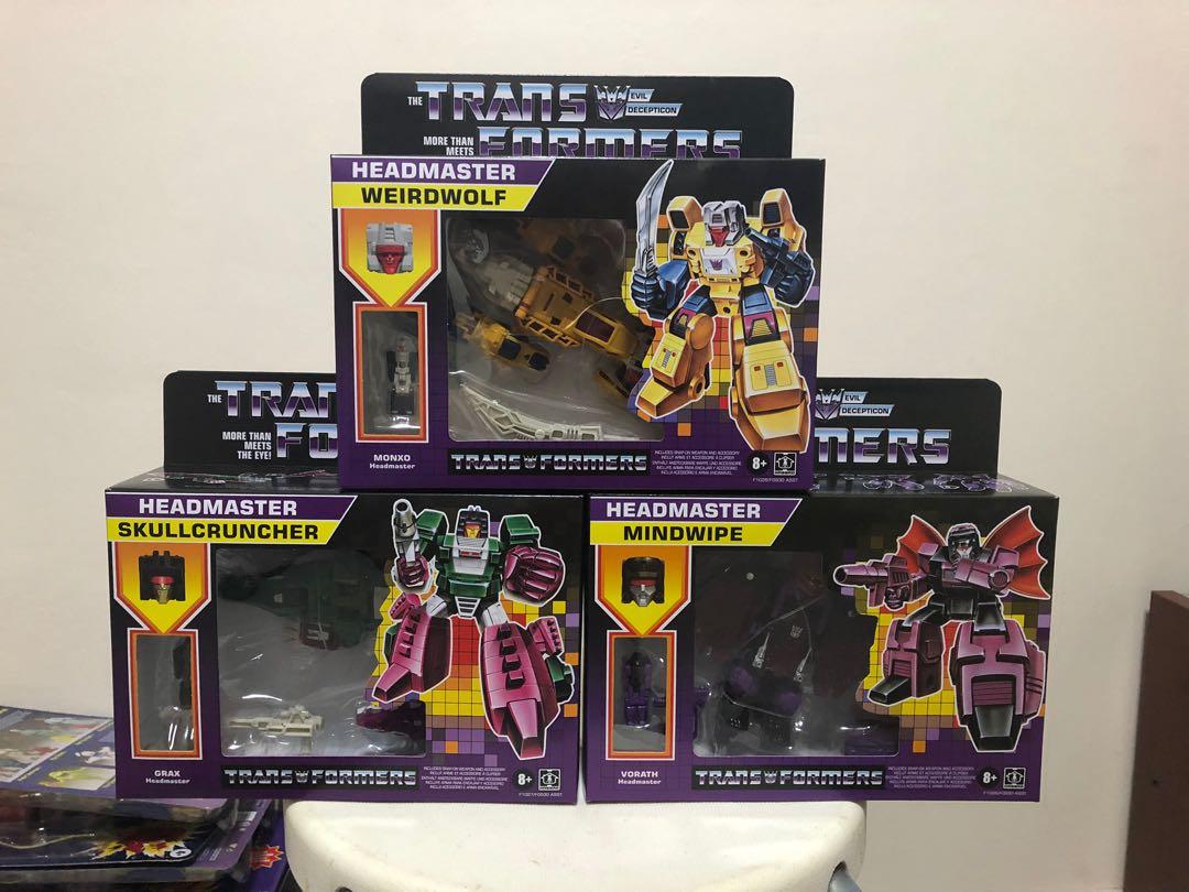 (Set) Transformers retro DECEPTICON Headmasters Weirdwolf Mindwipe