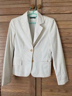 Sisley white pinstriped jacket size S