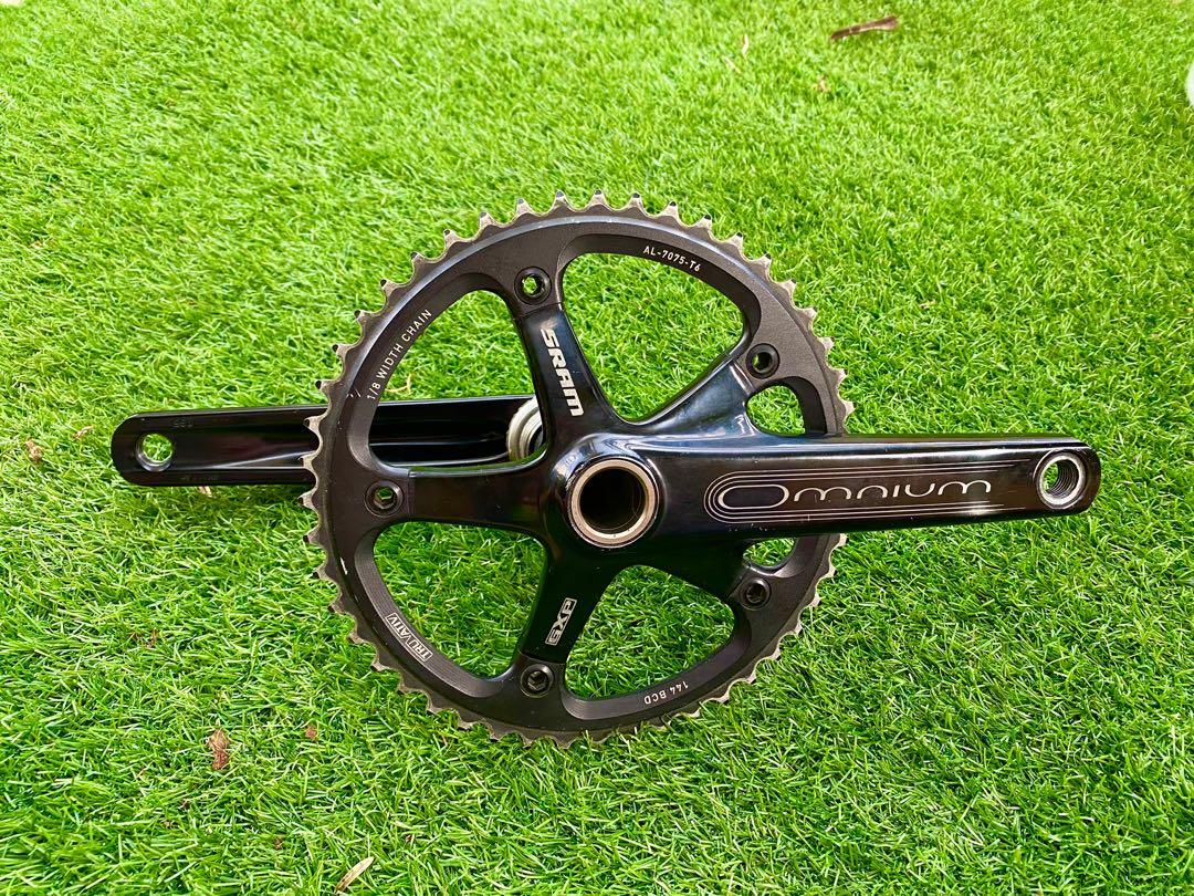 Sram Omnium Crankset 48T 165mm Black, Sports Equipment, Bicycles