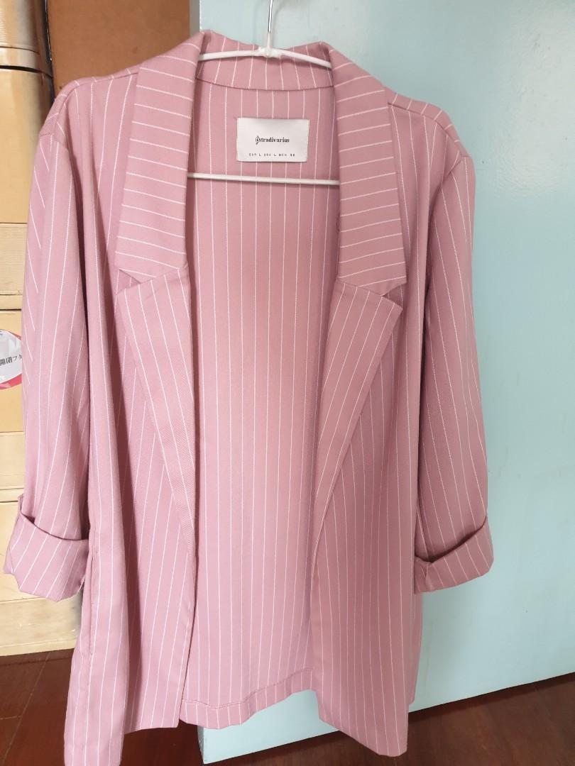 stradivarius blazer pink