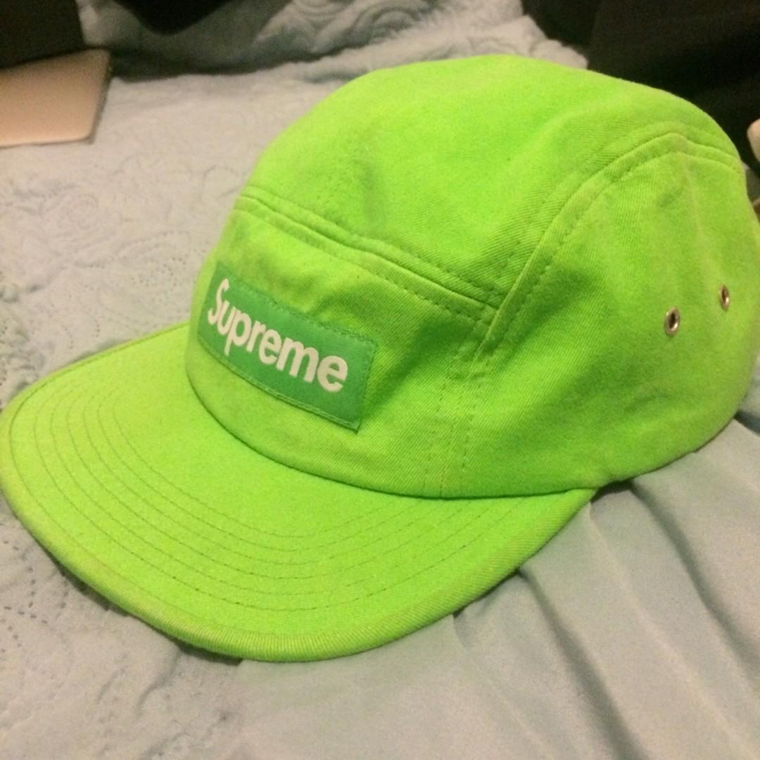Supreme camp cap green lime Men s Fashion Watches Accessories