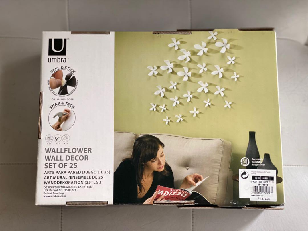 Umbra Wallflower Wall Decor Set of 25, Furniture & Home Living, Home