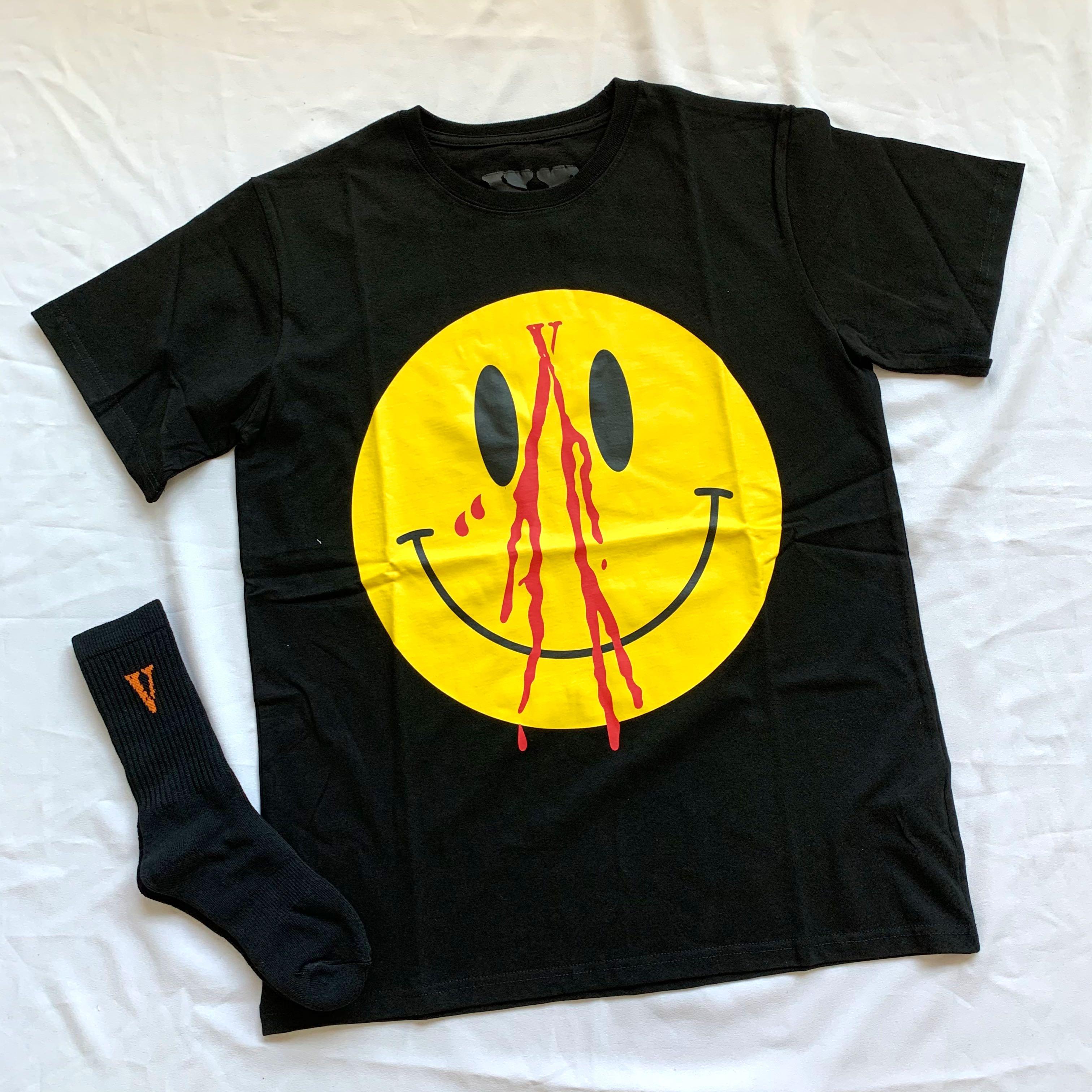 vlone smiley face tee