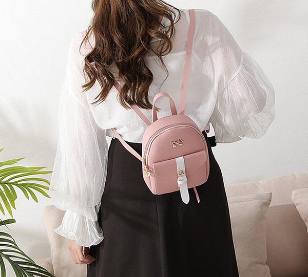 Women's Mini Backpack Luxury PU Leather Kawaii Backpack Cute Graceful  Bagpack Small School Bags for Girls Bow-knot Leaf Hollow - AliExpress